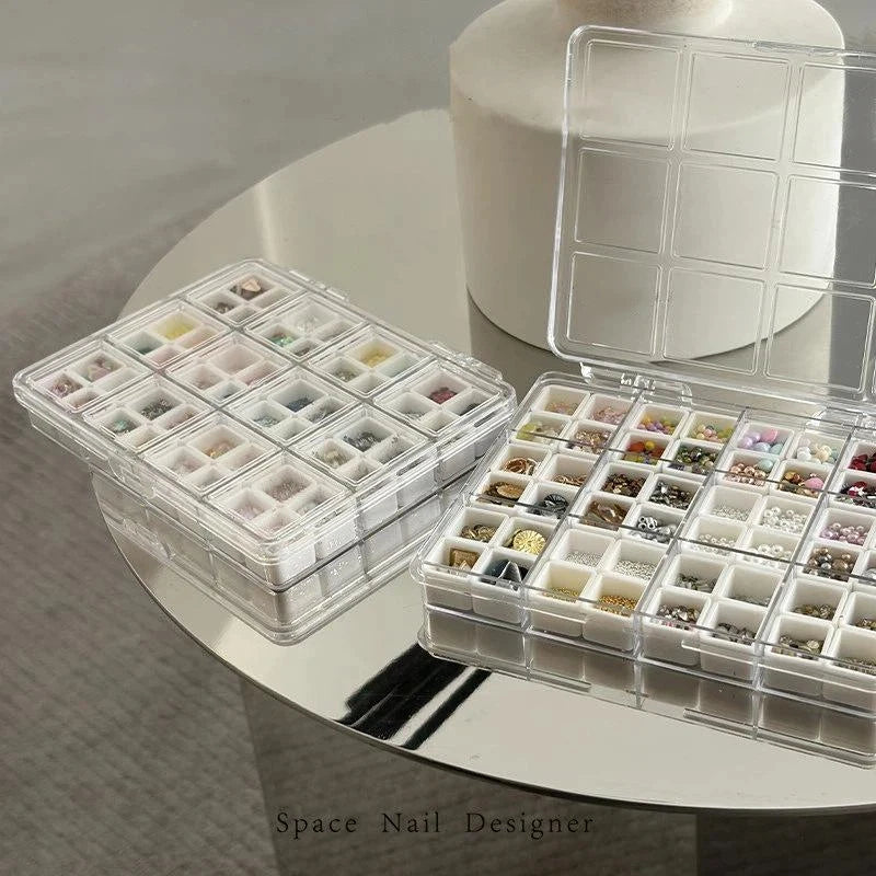 boîtes rangement bijoux transparentes compartiments grilles modernes pratique poignée bois