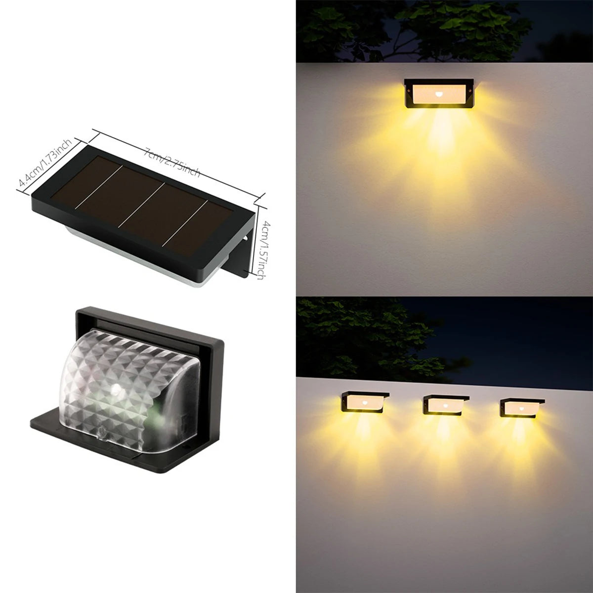 lumières solaires extérieures modernes jaune blanc vert escalier terrasse