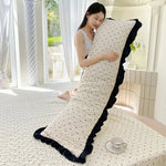 taies d'oreiller polyester non toxique motif points doux blanc housse lit couple usage domestique
