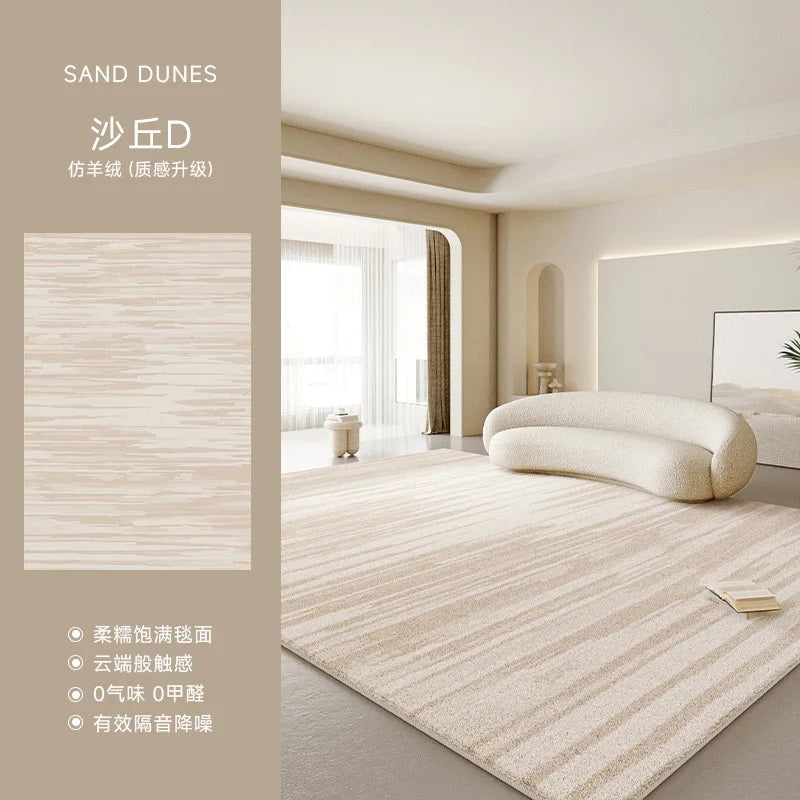 tapis shaggy super doux polyester moderne rectangle beige texture ondulée antidérapant usage maison prière