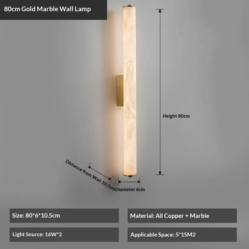lampe murale moderne marbre blanc led 80cm haute qualité decorationintérieur