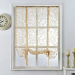 rideaux fleuris polyester translucides bohème fenêtre extérieure facile moderne blanc marron bleuclair decoration interieur