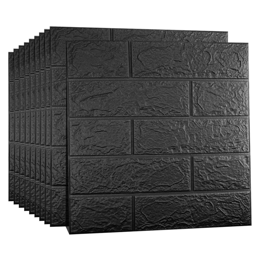 papier peint moderne adhésif brique noire décoration mur intérieur salle bain 10 pièces 20