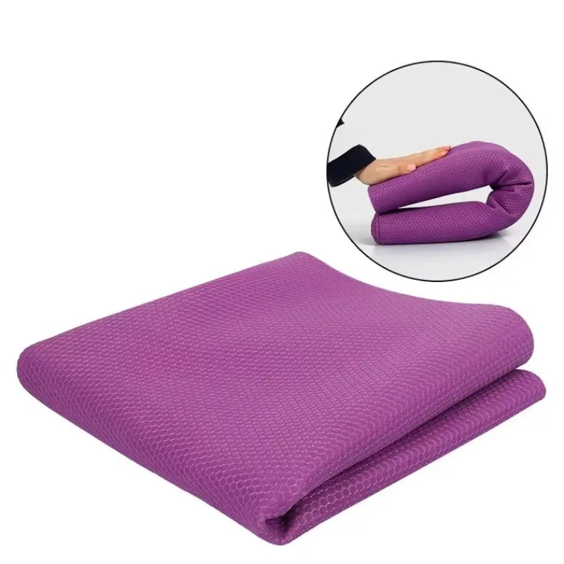 tapis yoga pliable caoutchouc naturel violet rose bleu noir hexagonal sportif minimaliste