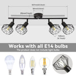 lampe suspendue moderne cage métallique noire interrupteur poussoir led e27 haute basse