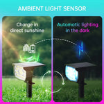 projecteur solaire led 29 couleur changeante ip67 moderne noir matextérieur jardin patio