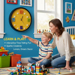 horloge murale circulaire dessin animé aiguille plastique couleur brique moderne décoration enfant chambre sáng