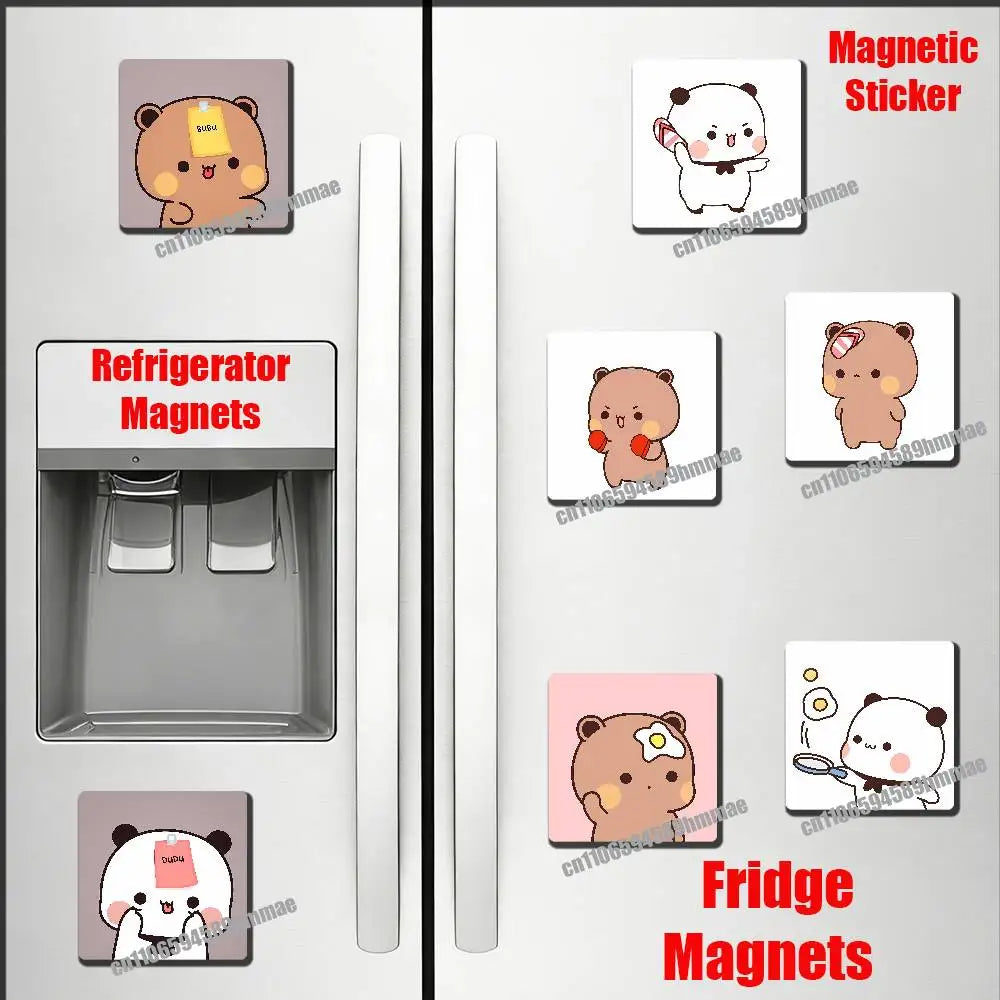 aimants réfrigérateur dessins animés pandas animaux blanc rose fun cartoon