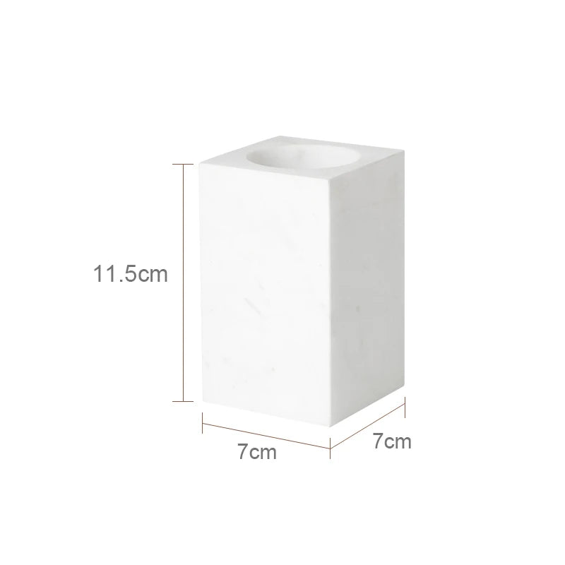 ensemble salle bain marbre blanc doré distributeur savon boîte mouchoirs diffuseur moderne