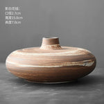 vases céramique marron vert moderne stripes brillants décoration table fleurs artificielles
