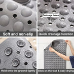 tapis bain antidérapant gris texturé drainage nuage minimaliste adhésif ventouses