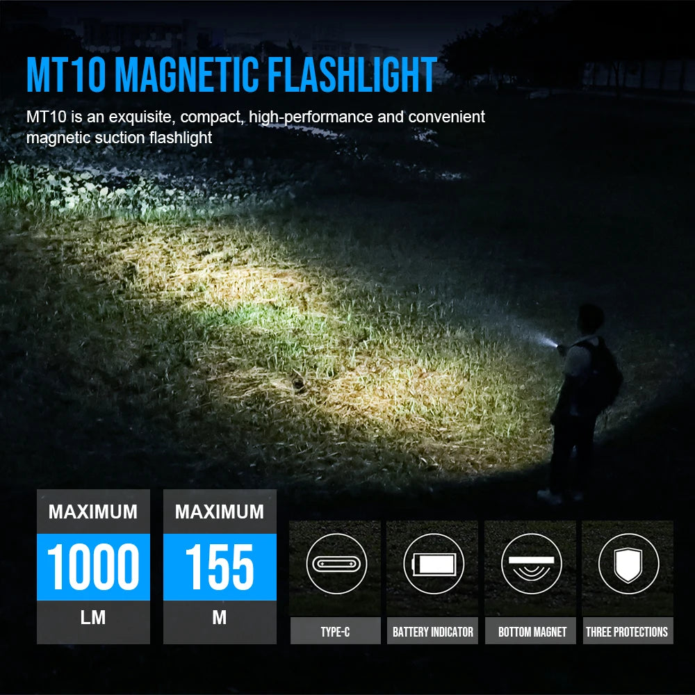 lampe torche led rechargeable noir cuivre texturée clip aimantée compacte moderne 62mm 46g