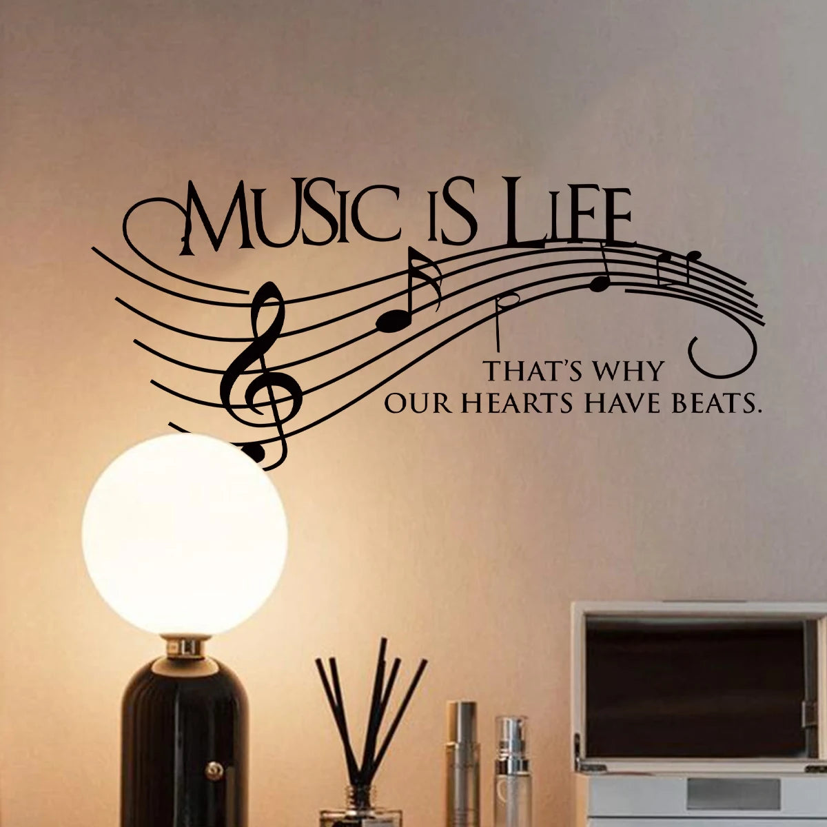 autocollant mural notes musicales noir classique moderne décoration intérieure chambre salon école enfant removables