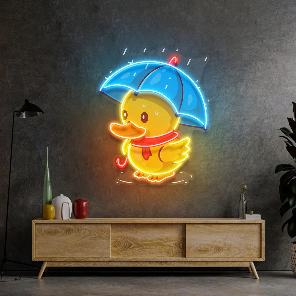 Décoration murale lumineuse canard pluie pour chambre enfant
