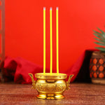 décoration religieuse classique bougeoir trois bougies rouge doré traditionnel