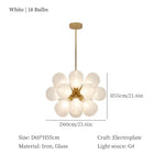 lampe suspendue moderne boules verre blanc doré néon haute luminosité contemporain