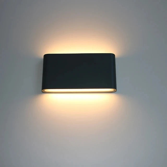 lampe murale moderne led ip65 étanche 12w noir blanc contemporaine verre opalin adhésiveextérieur