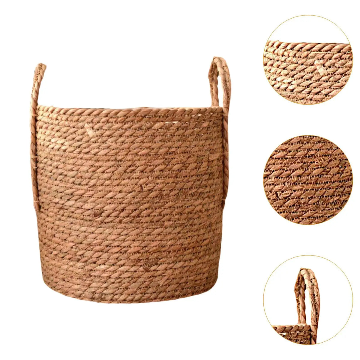 panier tissé main naturel rustique boho chic poignées anneaux salon chambre coucher farmhouse
