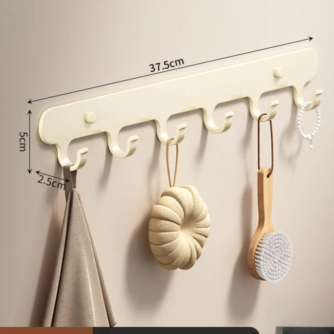 porte serviettes mural gris métallisé moderne 50cm large vis fixations utilisation multiple chambre cuisine
