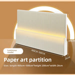 paravent papier blanc rayures verticales mobile pliable décoration intérieure moderne cloison d'intimité