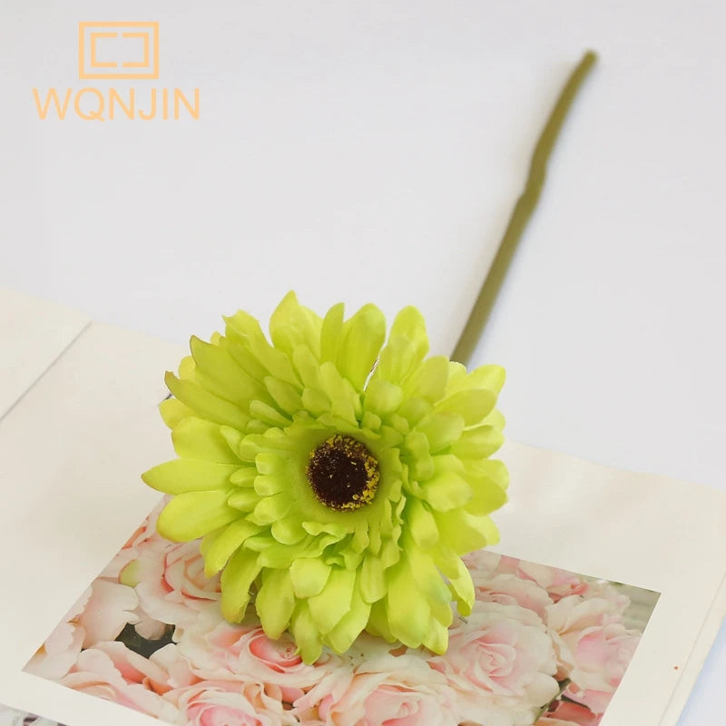 bouquet fleurs artificielles gerbera rouge rose jaune blanc modernes decoration mariage anniversaireintérieur