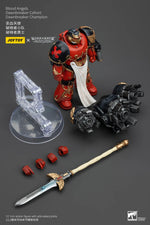 figurine articulée rouge épée ornementation fine base transparente fantastique warhammer blood angels