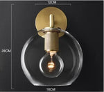 Lampe murale moderne or blanc transparent salle manger chambre coucher