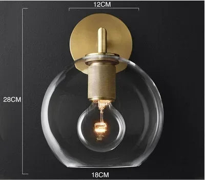 Lampe murale moderne or blanc transparent salle manger chambre coucher