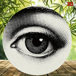 sticker mural oeil géométrique pop art noir blanc 20cm fixation murale decoration chambre