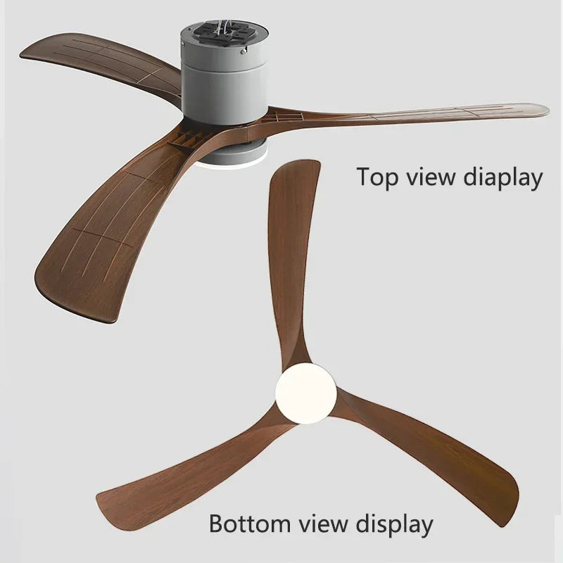 ventilateur moderne marron clair lampe led télécommande flux lumineux élevé certification cqc 110v 220v