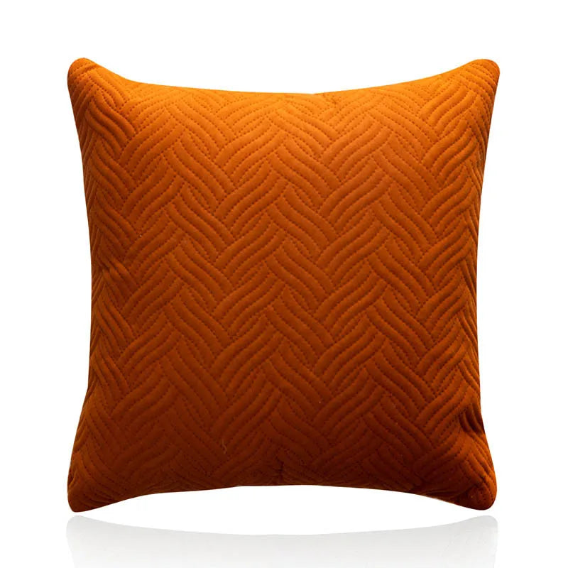 coussins carrés modernes motif zigzag bleu gris vert orange décoration lit voiture