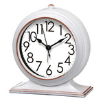 horloge vintage marron foncé cadran blanc aiguilles métalliques alarme quartz rechargeable brillant chambre salon