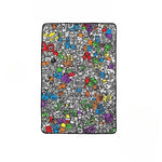 couverture coloriage enfant multicolore graffiti animaux créative daim polyester lavable DIY