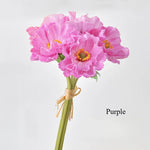 décoration intérieure bouquet fleurs artificielles coquelicots modernes mariage anniversaire fuchsia