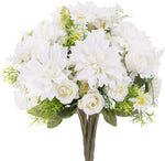 décoration mariage bouquet fleurs artificielles roses dahlias hortensias intérieur romantique champêtre