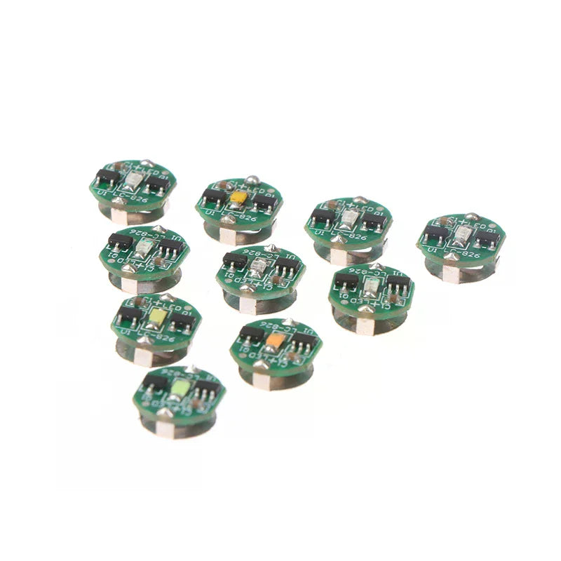 interrupteur led vert circulaire imprimé composants électroniques connecteurs condensateurs diodes 13cm fixe animation