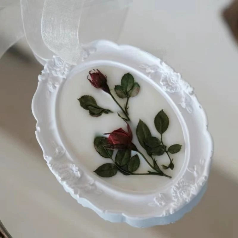 cadre miroir silicone ovale décor floral brillant or blanc classique baroqueintérieur décoration affichage bijoux