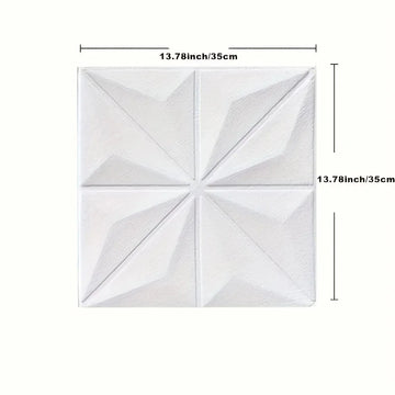 décoration murale 3D autocollante résistante l'eau moderne géométrique blanche 35x35cm