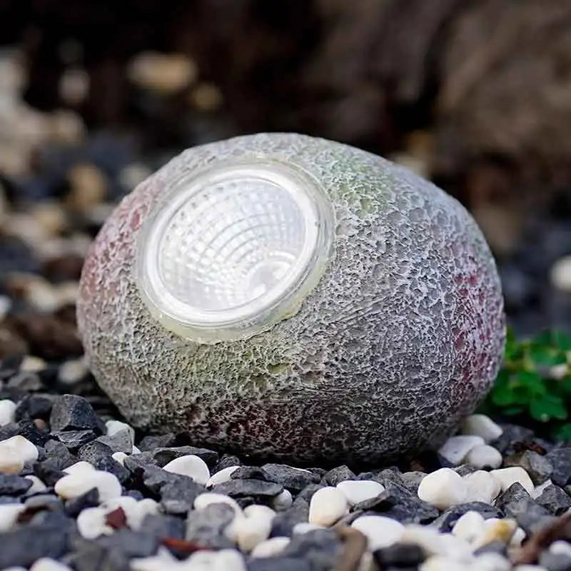 lampes extérieures rocheuses led naturelles décoratives patio jardin marron vert gris