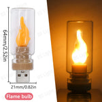 mini ampoule led flamme transparent frosted décoration usb imitations bougie chaleur blanc orange