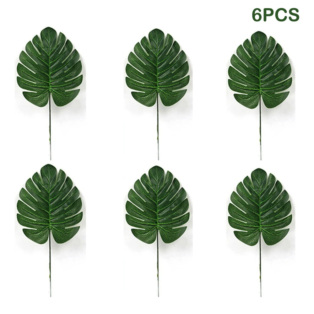 feuilles artificielles tropicales vertes décoration extérieure naturelle mariage anniversaire fête hawaïenne luau