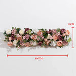 guirlande florale artificielle fleurs roses feuilles vertes décoration intérieure classique 100x28cm anniversaire mariage