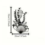 décoration murale hippocampe étoile mer plaque marine moderne noir artisanal