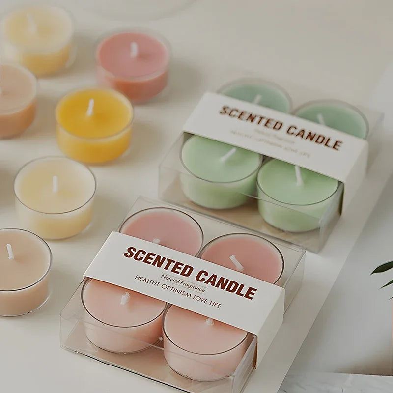 bougies parfumées cire soja forme coupe rose vert jaune bleu blanc moderne minimaliste decoration