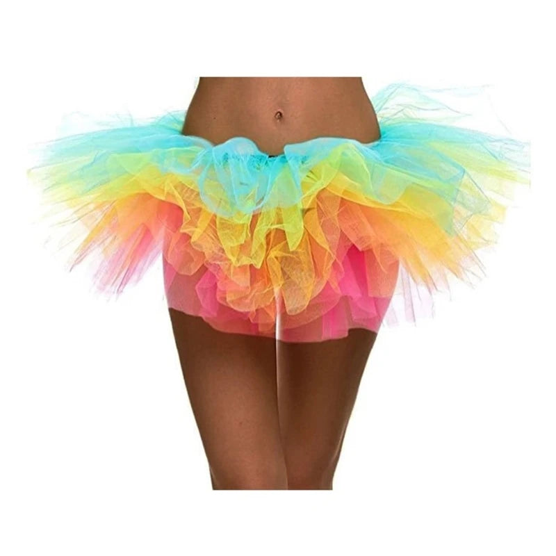 Jupe tutu tulle opaque classique multicolore adulte princesse plissée mini dài dessus genou