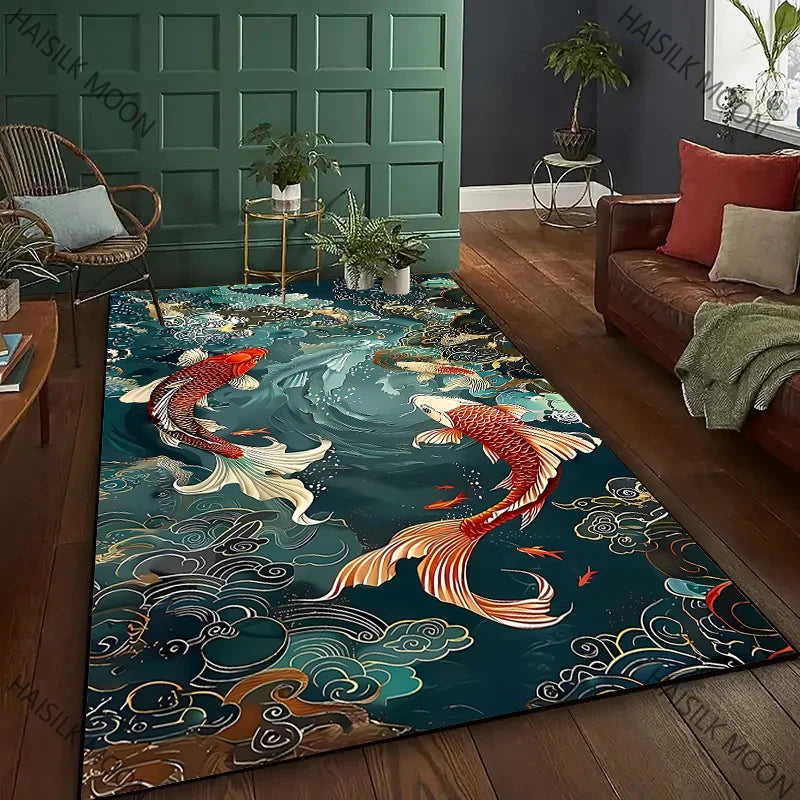 Tapis bureau carpe koi tendance
