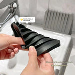 support savon noir rayures moderne égouttement éponge cuisine salle bain