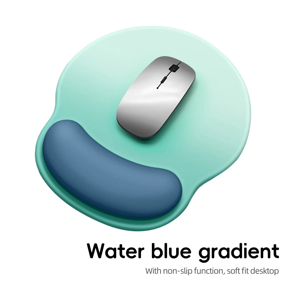 tapis souris ergonomique gris rose vert mousse mémoire forme antidérapant