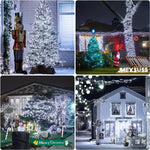 guirlande lumineuse solaire 100 led blanc moderne extérieure ip65 autoinstallation festive décors