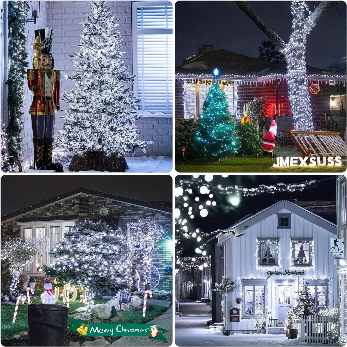 guirlande lumineuse solaire 100 led blanc moderne extérieure ip65 autoinstallation festive décors
